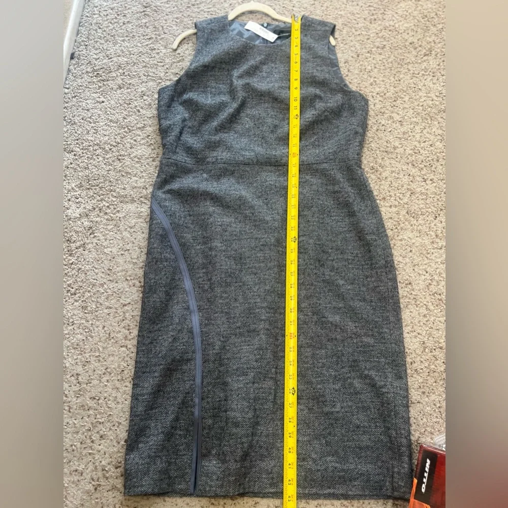 J. Crew Herringbone Knee Length Dress Gray sz 16T Wool blend Workwear business‎